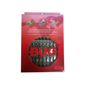 کانکتور شبکه باگ مدل CAT6شیلد مجموعه 200 عددی