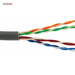 رول کابل شبکه Cat 6 بدون شیلد سایز 24AWG دی-لینک مدل NCB-C6UGRYR-305-24 طول 305 متر