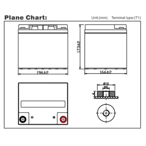 باتری UPS با ولتاژ 12 ولت و شدت جریان 42 آمپرساعت تلکو پاور مدل TP1242