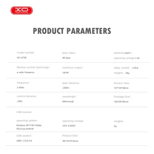 پرزنتر بی سیم ایکس او مدل XO-CF26