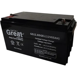 باتری UPS با ولتاژ 12 ولت و شدت جریان 65 آمپرساعت گریت سولار مدل GS12.65GEL