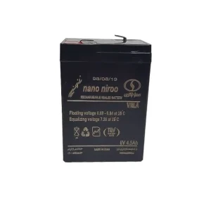 باتری UPS با ولتاژ 6 ولت و شدت جریان 4.5 آمپرساعت صبا باتری مدل نانو نیرو