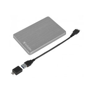 هارد اکسترنال ورباتیم مدل Store n Go ALU Slim ظرفیت یک ترابایت دارای رابط USB Type-A 3.2
