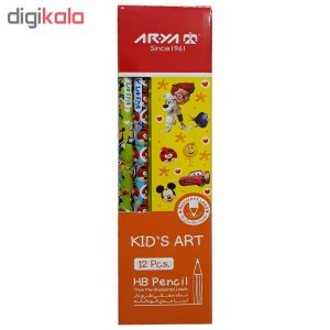 مداد مشکی آریا مدل KID’S ART کد A4 بسته 12 عددی