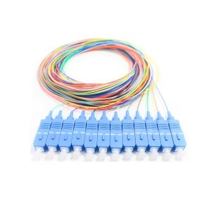 پیگتیل فیبر نوری مدل رنگی کد SC-UPC-SM 2M بسته 60 عددی