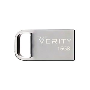 فلش مموری وریتی مدل V813 ظرفیت 16 گیگابایت، رابط USB 2.0 Type-A، بدنه فلزی، طراحی بندانگشتی، سازگار با موبایل، تبلت، کامپیوتر و تلویزیون، سرعت انتقال 20 مگابایت بر ثانیه