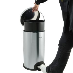 سطل زباله پدالی سرکوله مدل آرام بند Steel P20LS