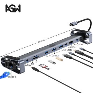 هاب 10 پورت  USB-C ای جی دبلیو مدل BYL-2212