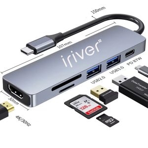 هاب و کارت خوان 5 پورت USB-C آیریور  مدل TC2-4K