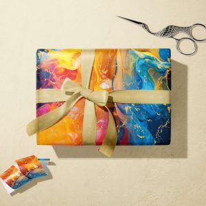 کاغذ کادو صدفی طرح آبرنگی 364 سایز 50*70 سانتی متر بسته 2 عددی