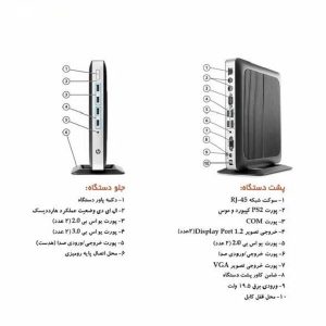 کامپیوتر کوچک اچ‌ پی مدل HP T630 با پردازنده Quad Core AMD GX-420GI حافظه SSD با ظرفیت 128 گیگابایت رم DDR4 با ظرفیت هشت گیگابایت پردازنده گرافیکی AMD