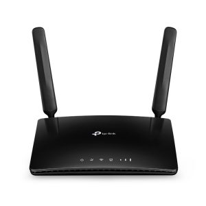 روتر 4G LTE خانگی و اداری تی پی‌لینک مدل TL-MR6400 V5 با دو آنتن خارجی، فرکانس 2.4 گیگاهرتز، سرعت 300 مگابیت بر ثانیه، پورت LAN/WAN 10/100 مگابیتی، پشتیبانی از 64 کاربر و فایروال پیشرفته